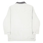 TIMBERLAND Mens White & Brown Casual Cotton Jacket M Corduroy Button Closure