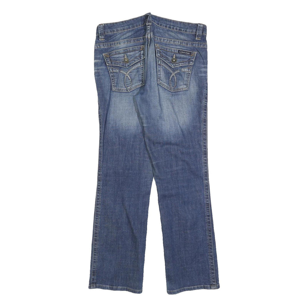 CALVIN KLEIN Womens Jeans Blue Regular Straight Denim Medium W32 L30 Zip Cotton