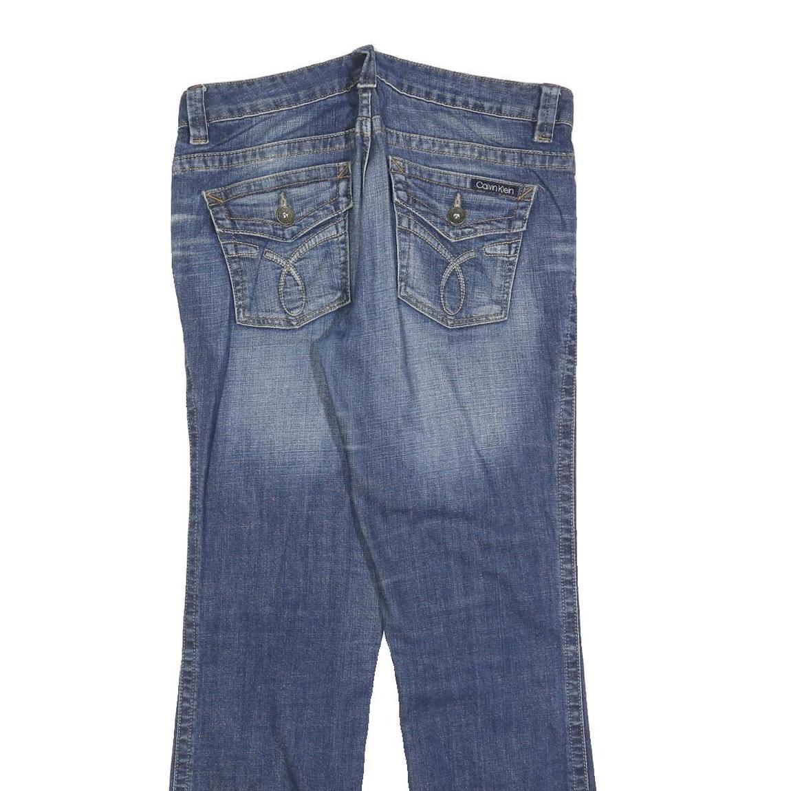 CALVIN KLEIN Womens Jeans Blue Regular Straight Denim Medium W32 L30 Zip Cotton