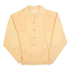 Mens Beige Cotton Blend Sweatshirt L Button Neck Casual Pullover Lightweight