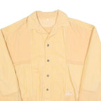 Mens Beige Cotton Blend Sweatshirt L Button Neck Casual Pullover Lightweight