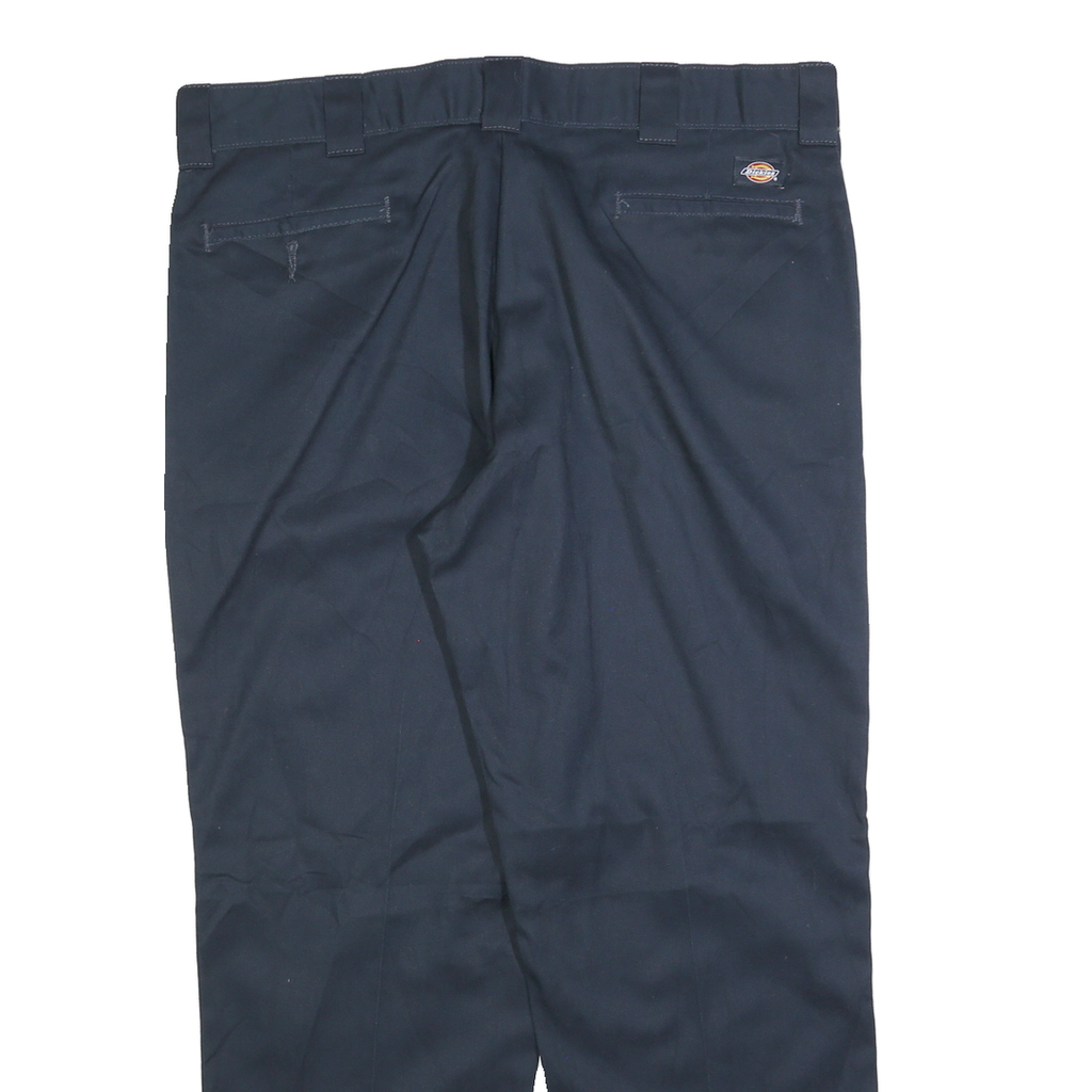 DICKIES Mens Navy Blue Regular Fit Straight Leg Trousers W40 L30 Workwear