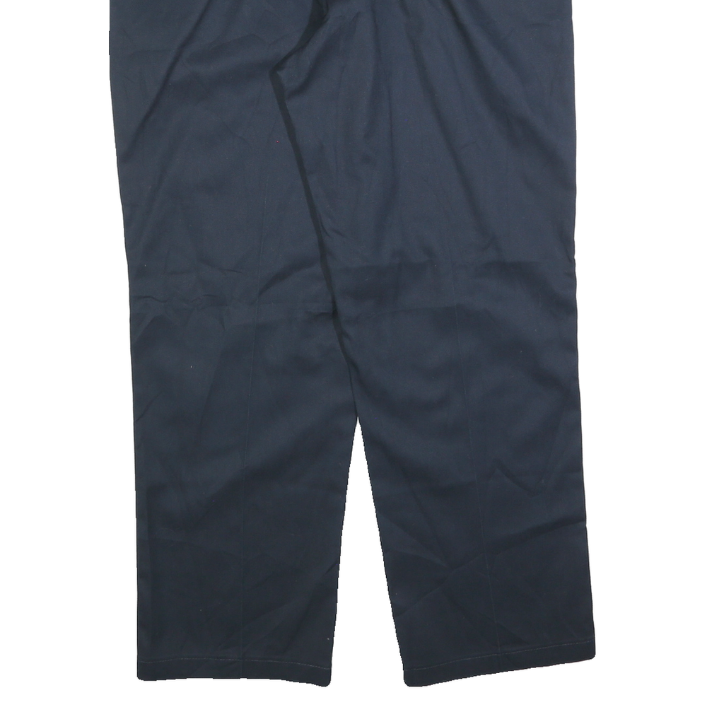 DICKIES Mens Navy Blue Regular Fit Straight Leg Trousers W40 L30 Workwear