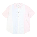 ESCADA SPORT Womens Pink & White Cotton Blend Shirt L Classic Button Front