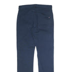 TOMMY HILFIGER Mens Cotton Navy Slim Straight Trousers W29 L30 Casual Zip