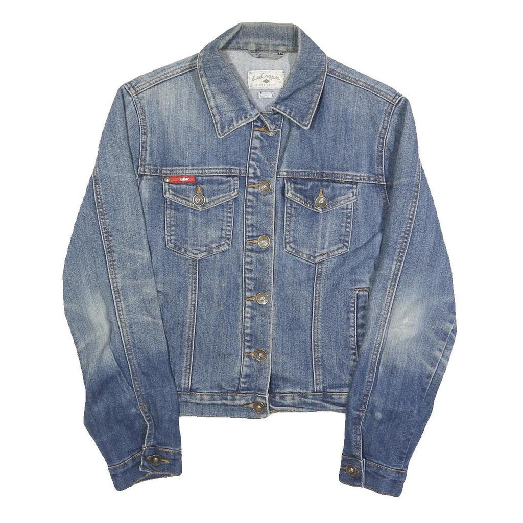 LEE COOPER Womens Blue Cotton Denim Button Jacket S Classic Casual Outerwear