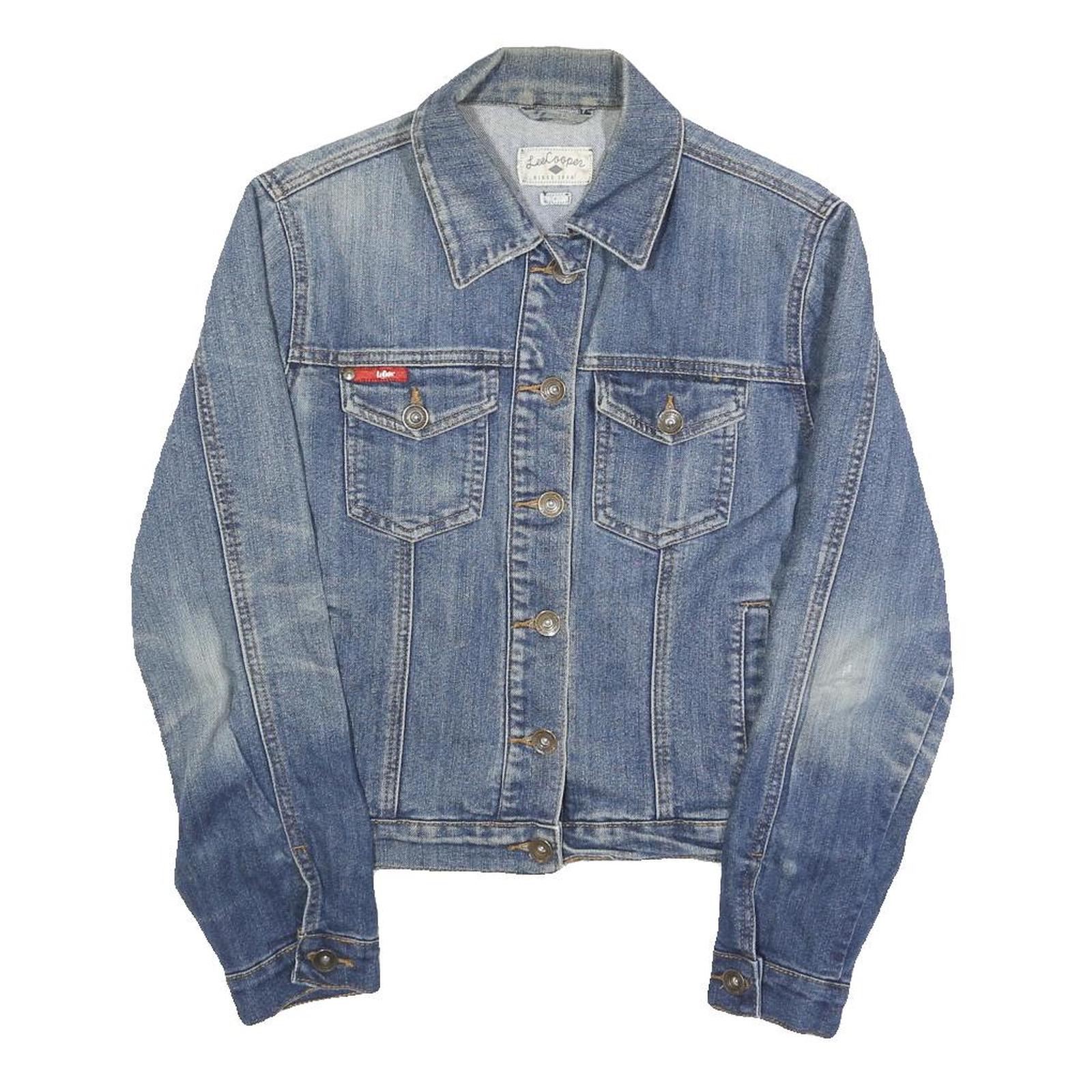 LEE COOPER Womens Blue Cotton Denim Button Jacket S Classic Casual Outerwear