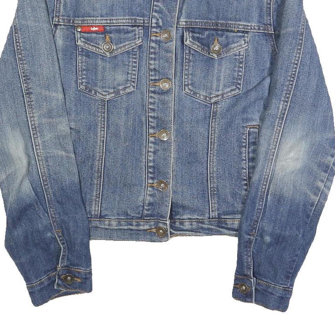 LEE COOPER Womens Blue Cotton Denim Button Jacket S Classic Casual Outerwear