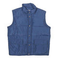BIG STAN Mens Blue Nylon Quilted Jacket L Sleeveless Zip Pocket Outdoor