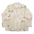 AMERICAN APPAREL Mens Beige & Brown Camouflage Military Button Jacket XL Cotton