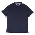TOMMY HILFIGER Mens Navy Blue Polo Shirt XL Cotton Blend Short Sleeve Classic