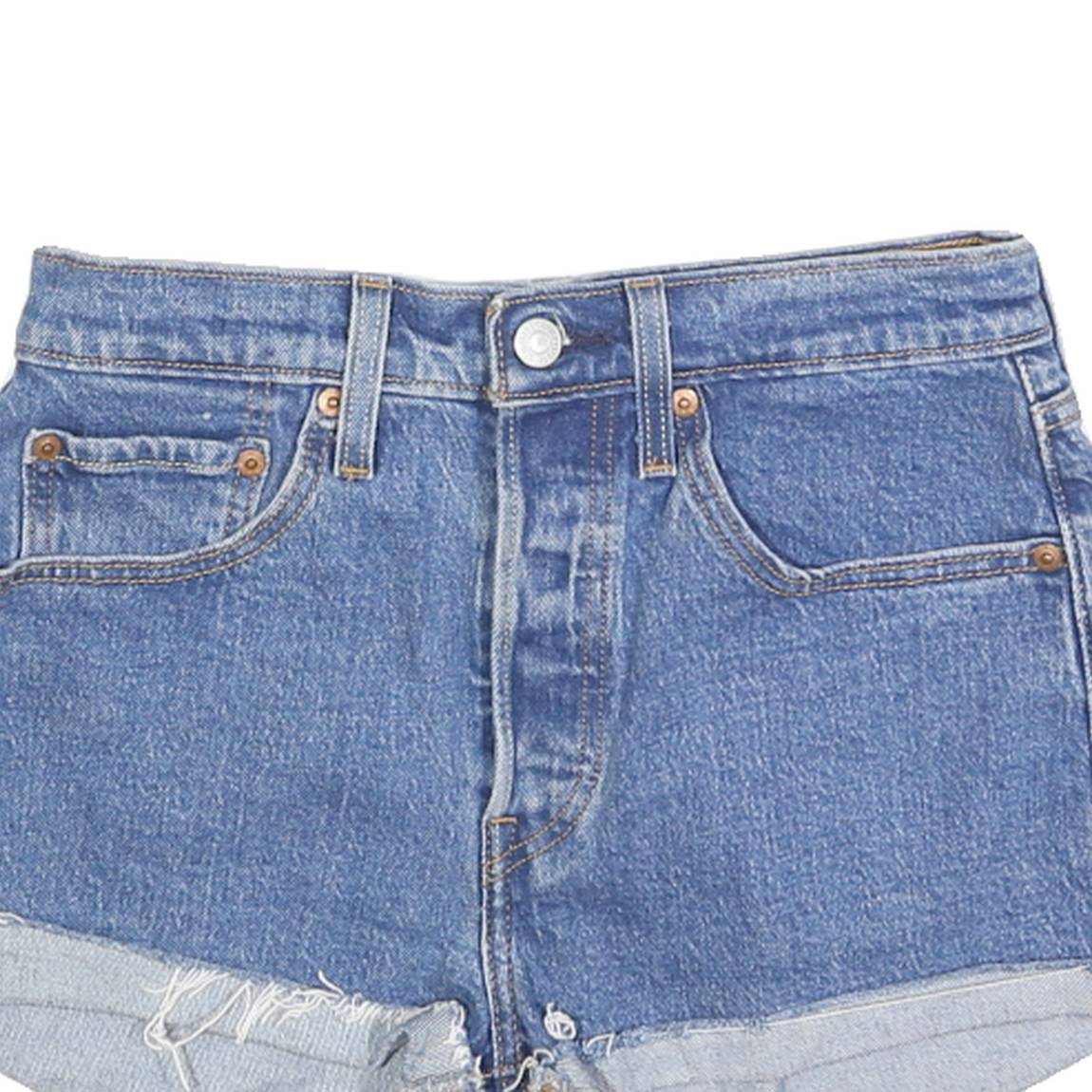 LEVI'S Womens Denim Blue Cut-Off Shorts XS W26 Classic Fit Casual Summer