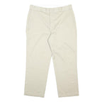 DICKIES Mens Cotton Blend Beige Regular Fit Straight Leg Trousers W36 L27