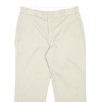 DICKIES Mens Cotton Blend Beige Regular Fit Straight Leg Trousers W36 L27