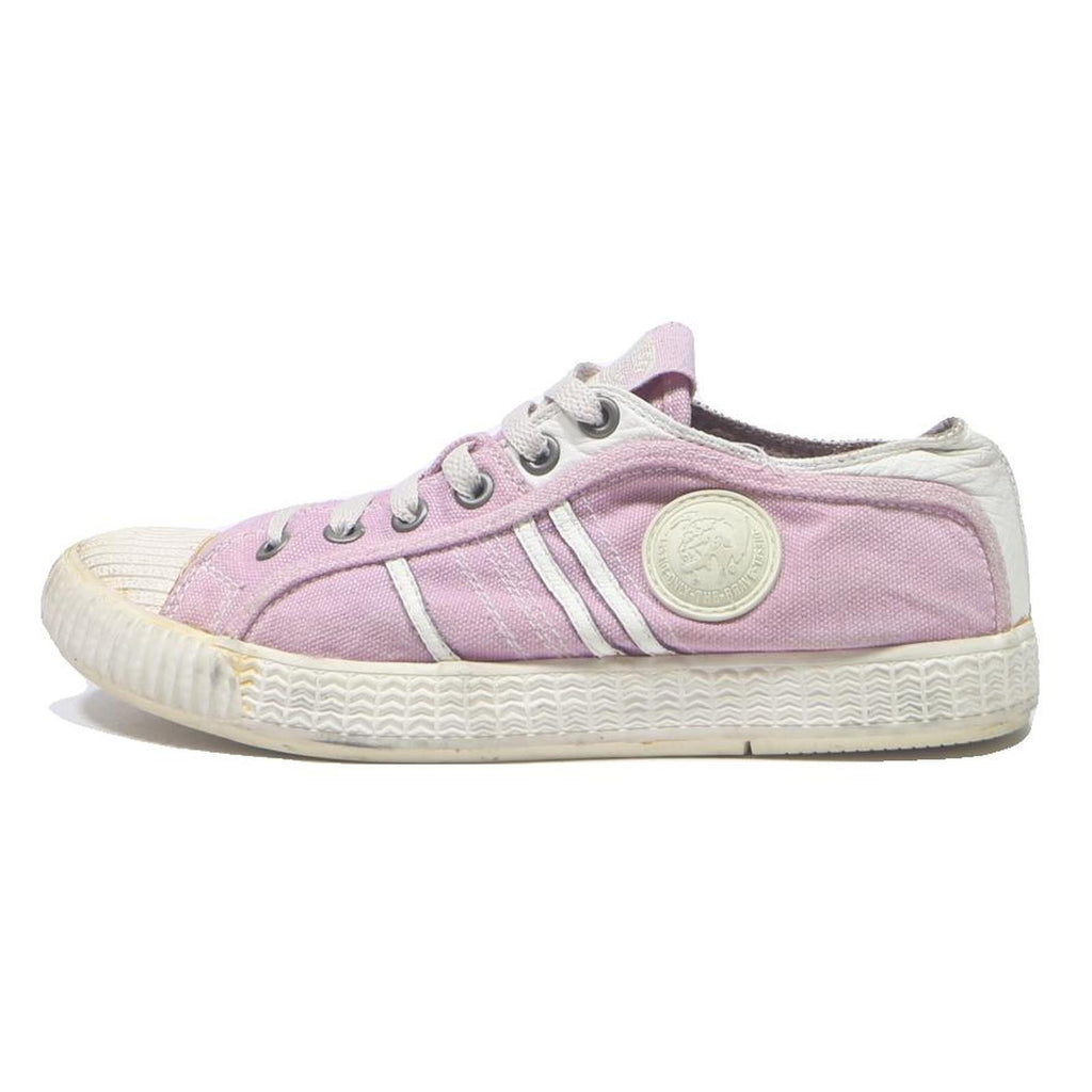 DIESEL Canvas Womens Low Top Trainers Pink UK 6 Casual Lightweight Canvas Shoes