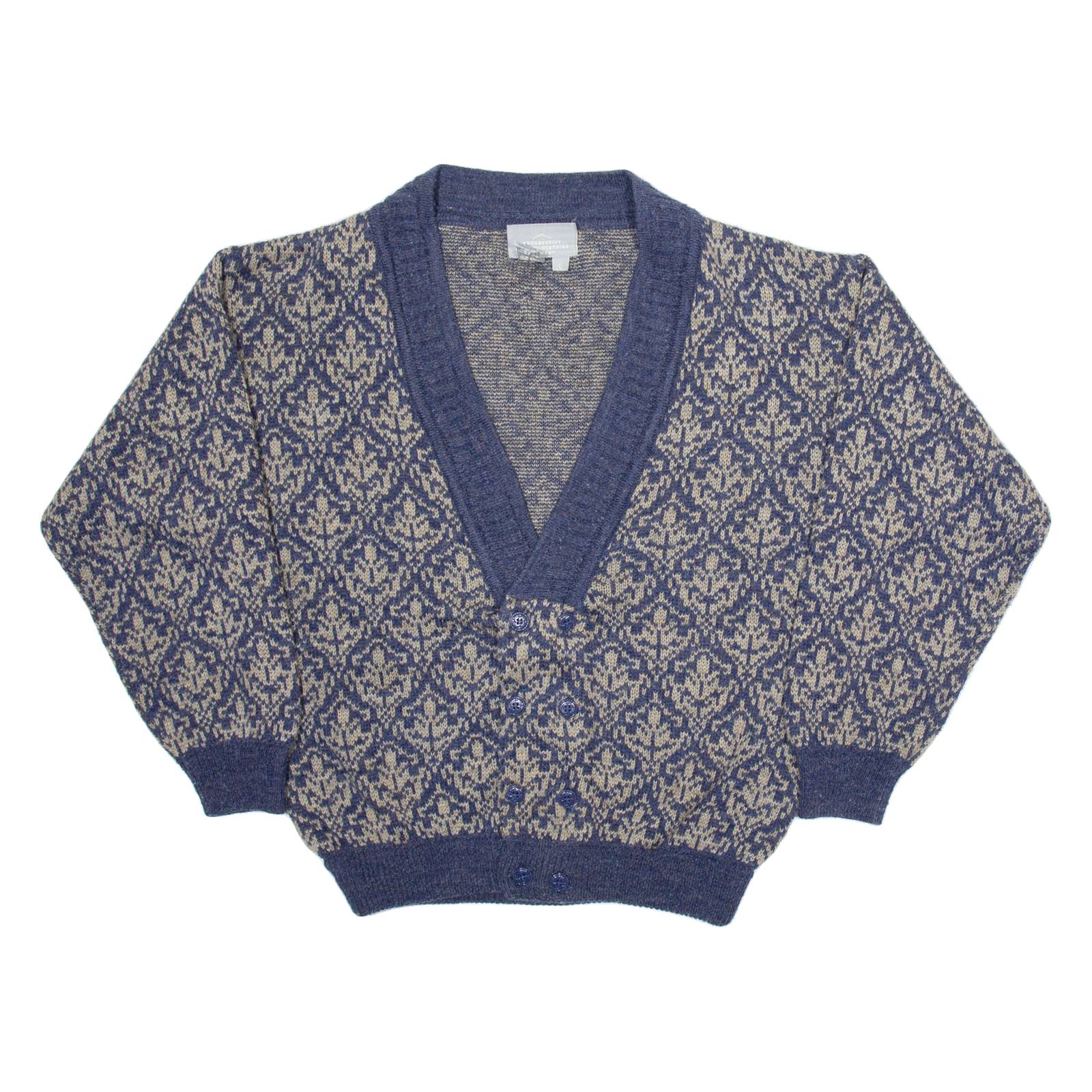 PROGRESSIVE APPAREL CLOTHING COMPANY Mens Patterned Cardigan Grey L