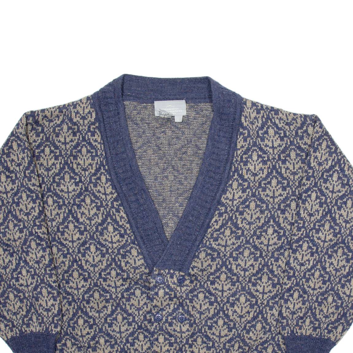 PROGRESSIVE APPAREL CLOTHING COMPANY Mens Patterned Cardigan Grey L