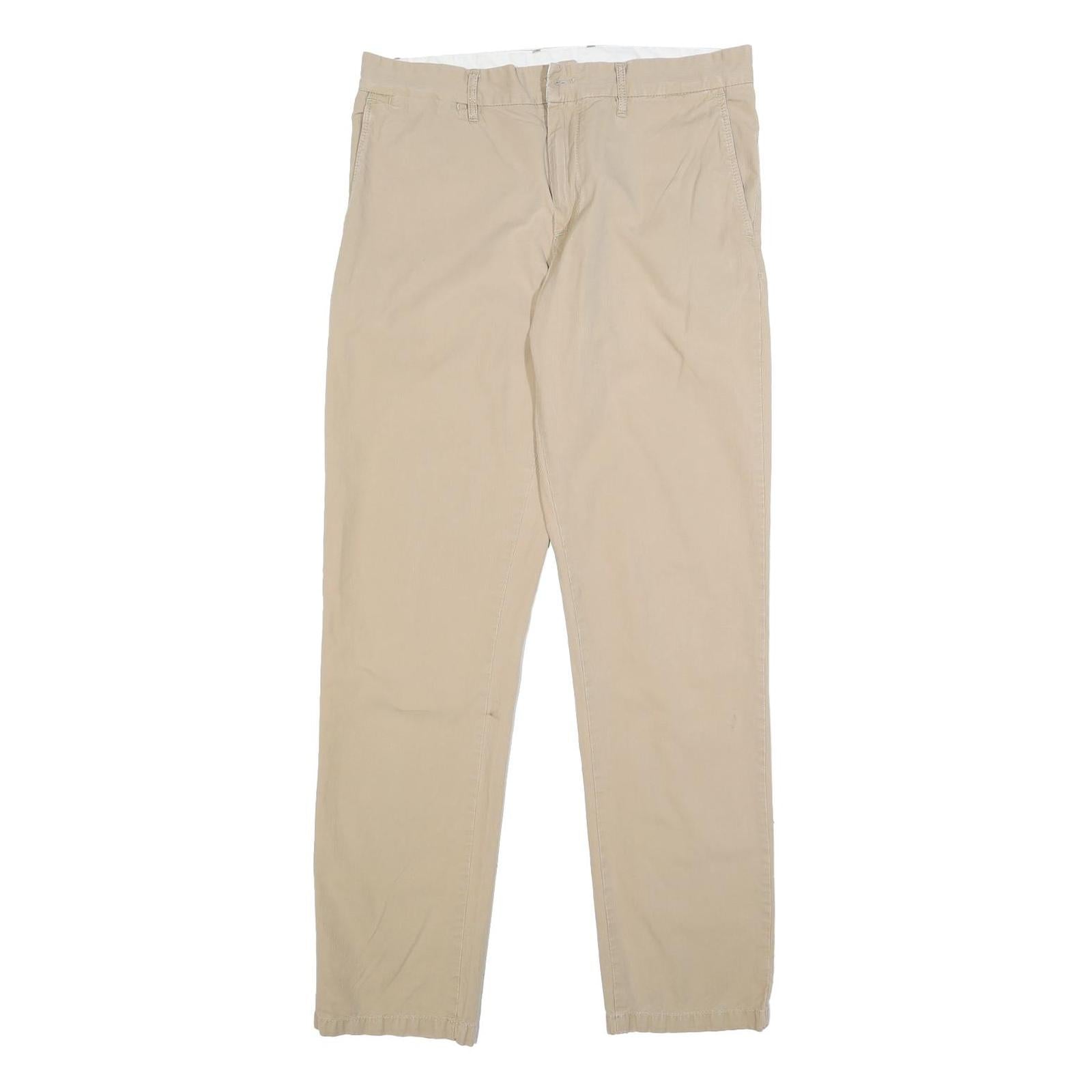 CARHARTT Mens Slim Beige Cotton Blend Zip Trousers W32 L32 Casual Workwear
