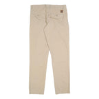 CARHARTT Mens Slim Beige Cotton Blend Zip Trousers W32 L32 Casual Workwear