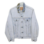 LEVI'S Mens Blue Denim Jacket S Button Front Plain Long Sleeve Classic Casual