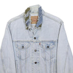 LEVI'S Mens Blue Denim Jacket S Button Front Plain Long Sleeve Classic Casual