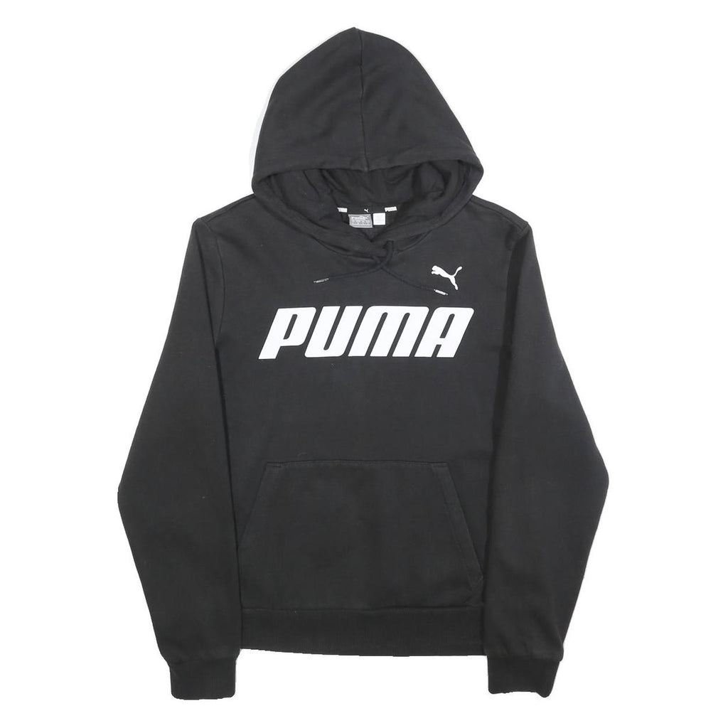 PUMA Boys Black Hoodie L Cotton Pullover Hooded Sweatshirt