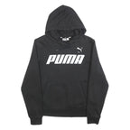 PUMA Boys Black Hoodie L Cotton Pullover Hooded Sweatshirt