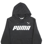 PUMA Boys Black Hoodie L Cotton Pullover Hooded Sweatshirt