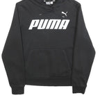 PUMA Boys Black Hoodie L Cotton Pullover Hooded Sweatshirt