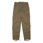 Womens Relaxed Fit Beige Cotton Blend Cargo Trousers W26 L29 Utility Style Zip