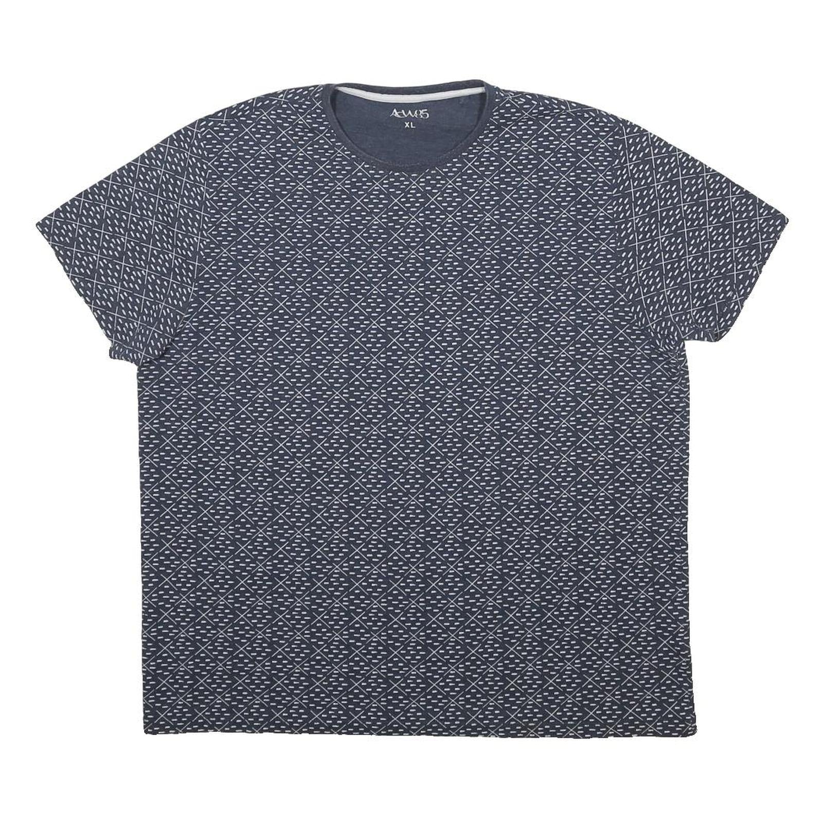 ACW 85 Mens Blue Graphic T-Shirt XL Short Sleeve Crew Neck Cotton Blend