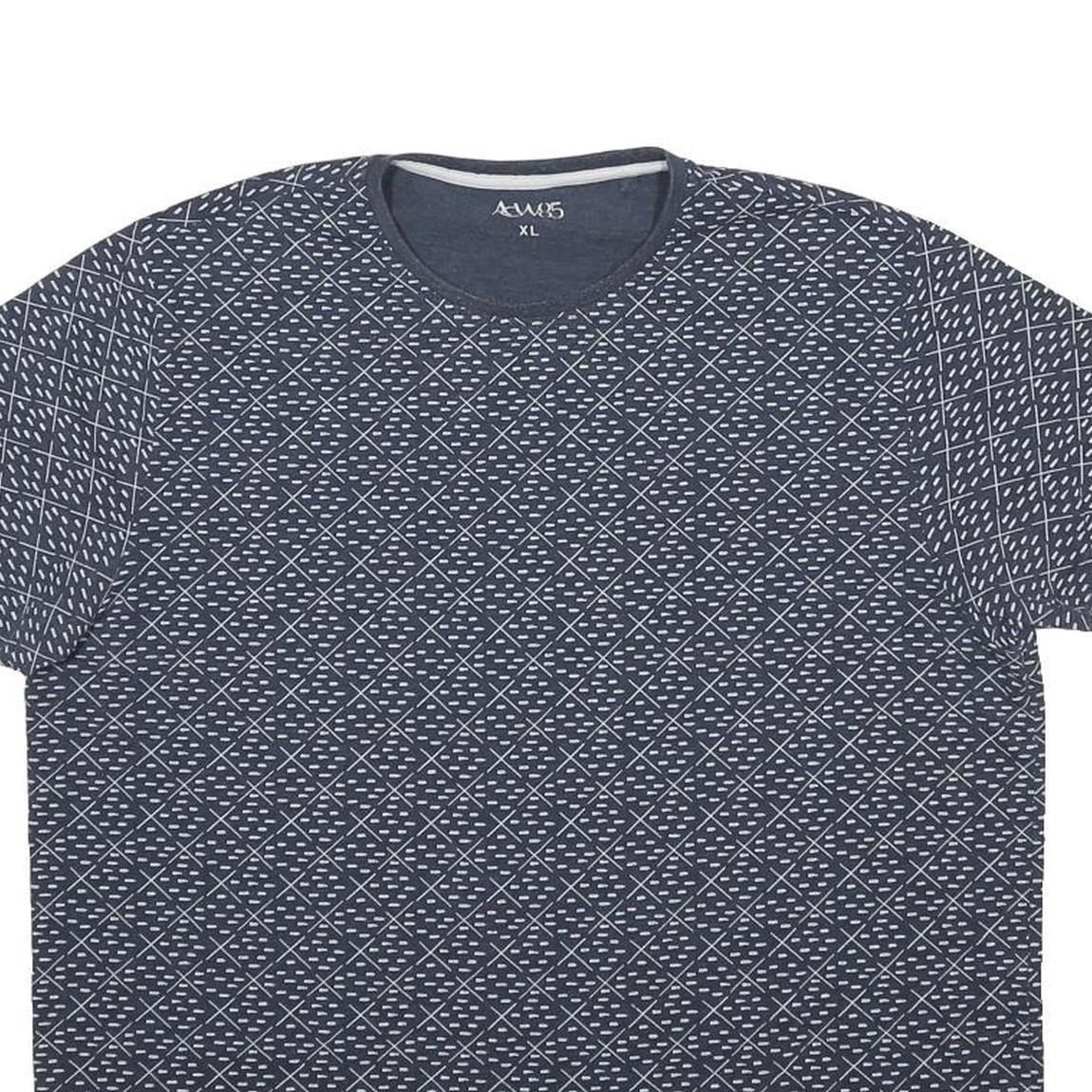 ACW 85 Mens Blue Graphic T-Shirt XL Short Sleeve Crew Neck Cotton Blend