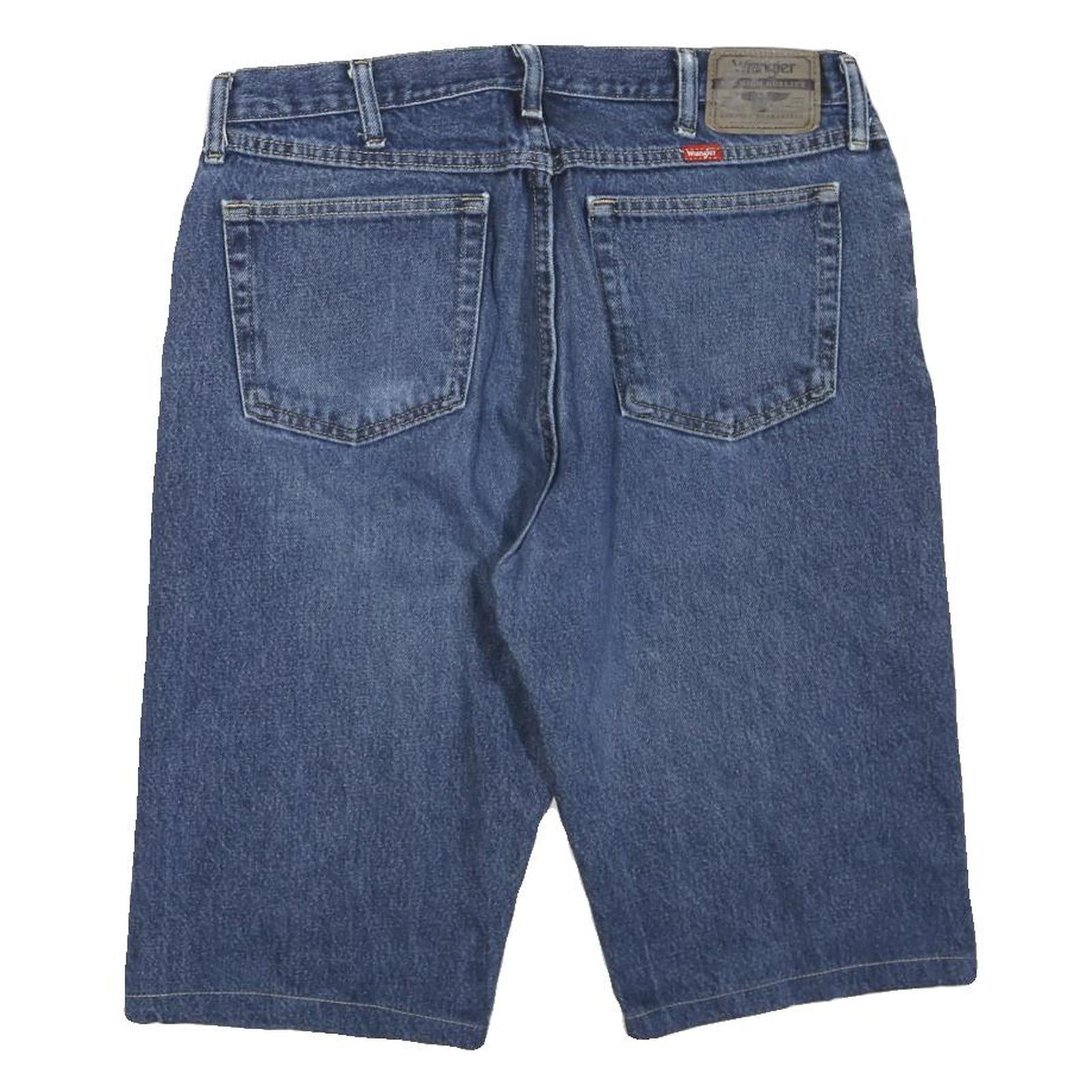 WRANGLER Mens Denim Blue Casual Shorts M W34 Cotton Blend Classic Fit