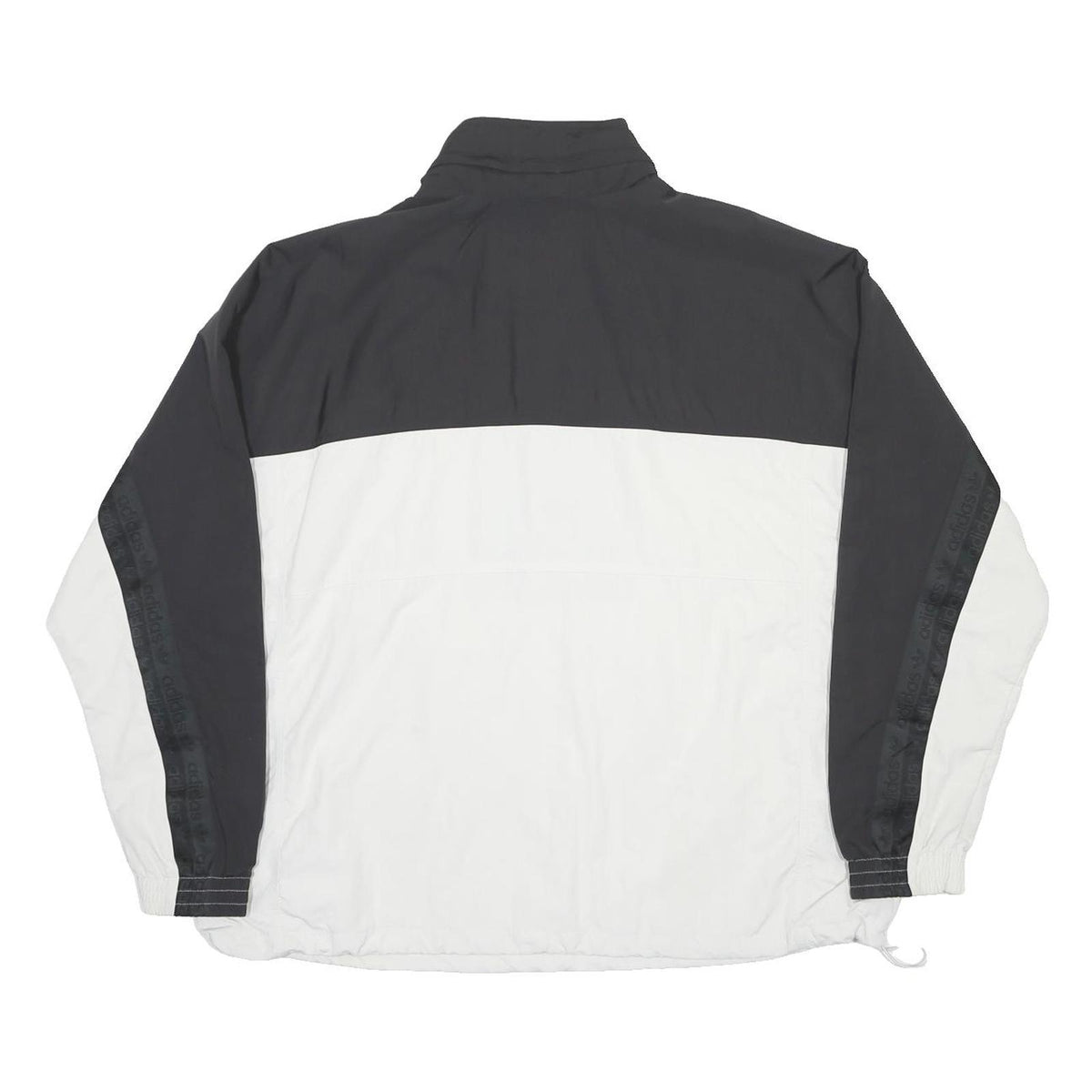 ADIDAS Mens Black & White Zip Jacket XL Polyester Sports Casual Retro Track