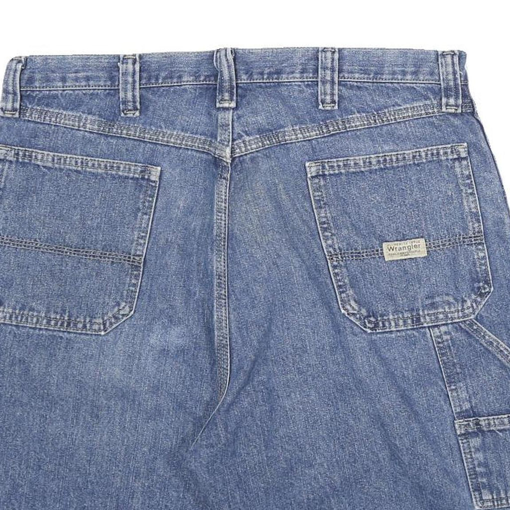 WRANGLER Mens Shorts Blue Denim Casual 2XL W36 Carpenter Style
