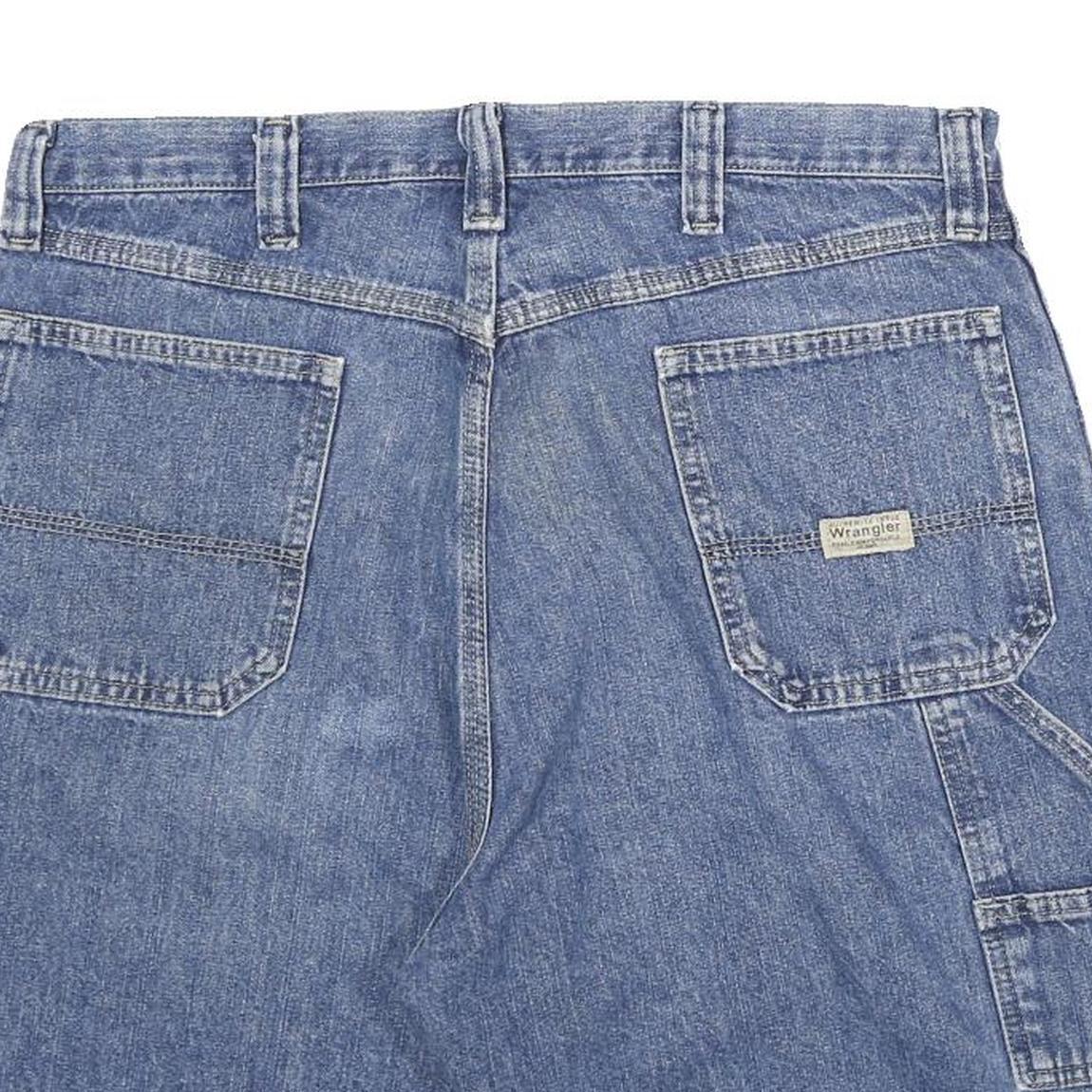 WRANGLER Mens Shorts Blue Denim Casual 2XL W36 Carpenter Style