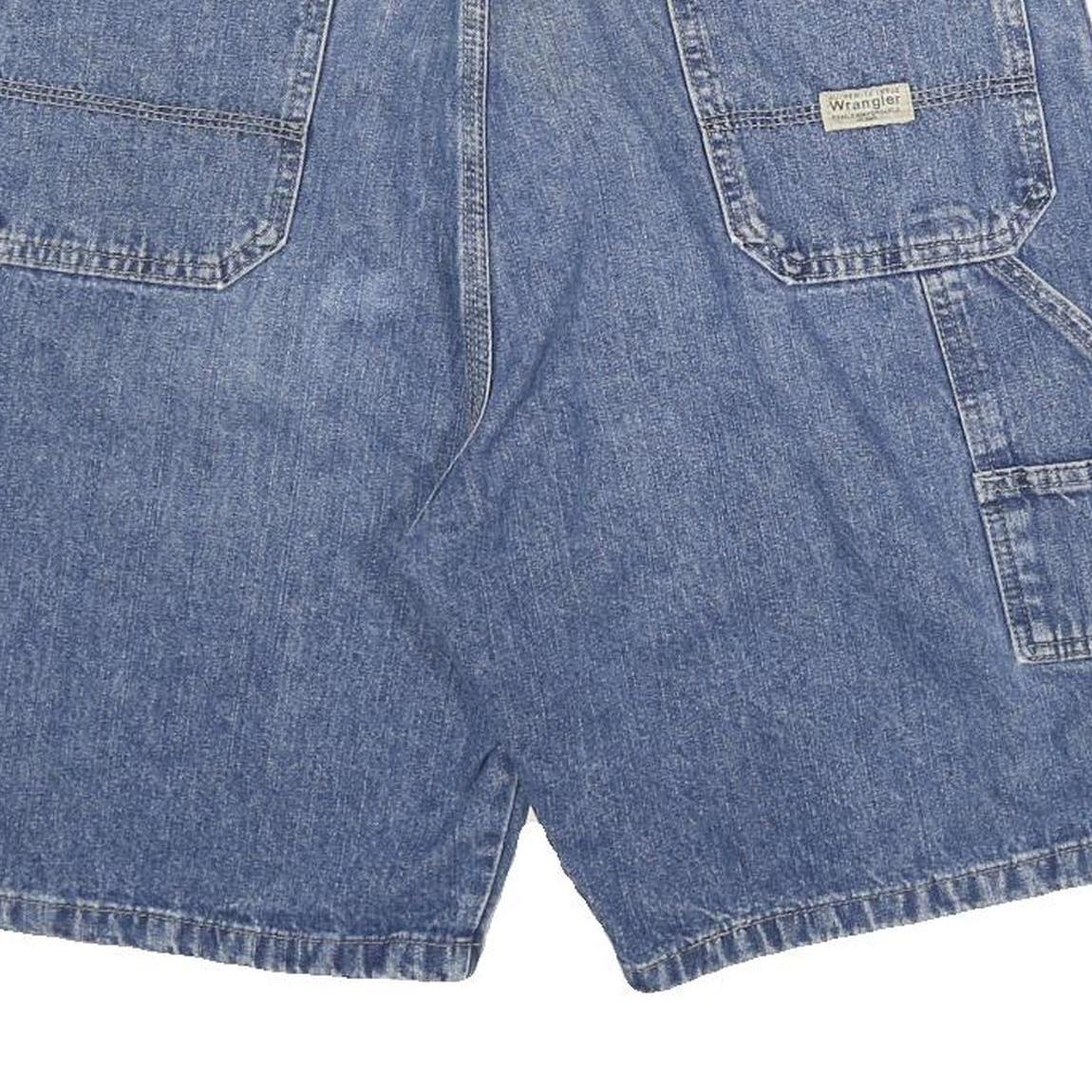 WRANGLER Mens Shorts Blue Denim Casual 2XL W36 Carpenter Style