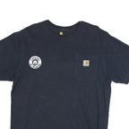 CARHARTT Mens Navy Blue Graphic T-Shirt M Short Sleeve Crew Neck Pocket