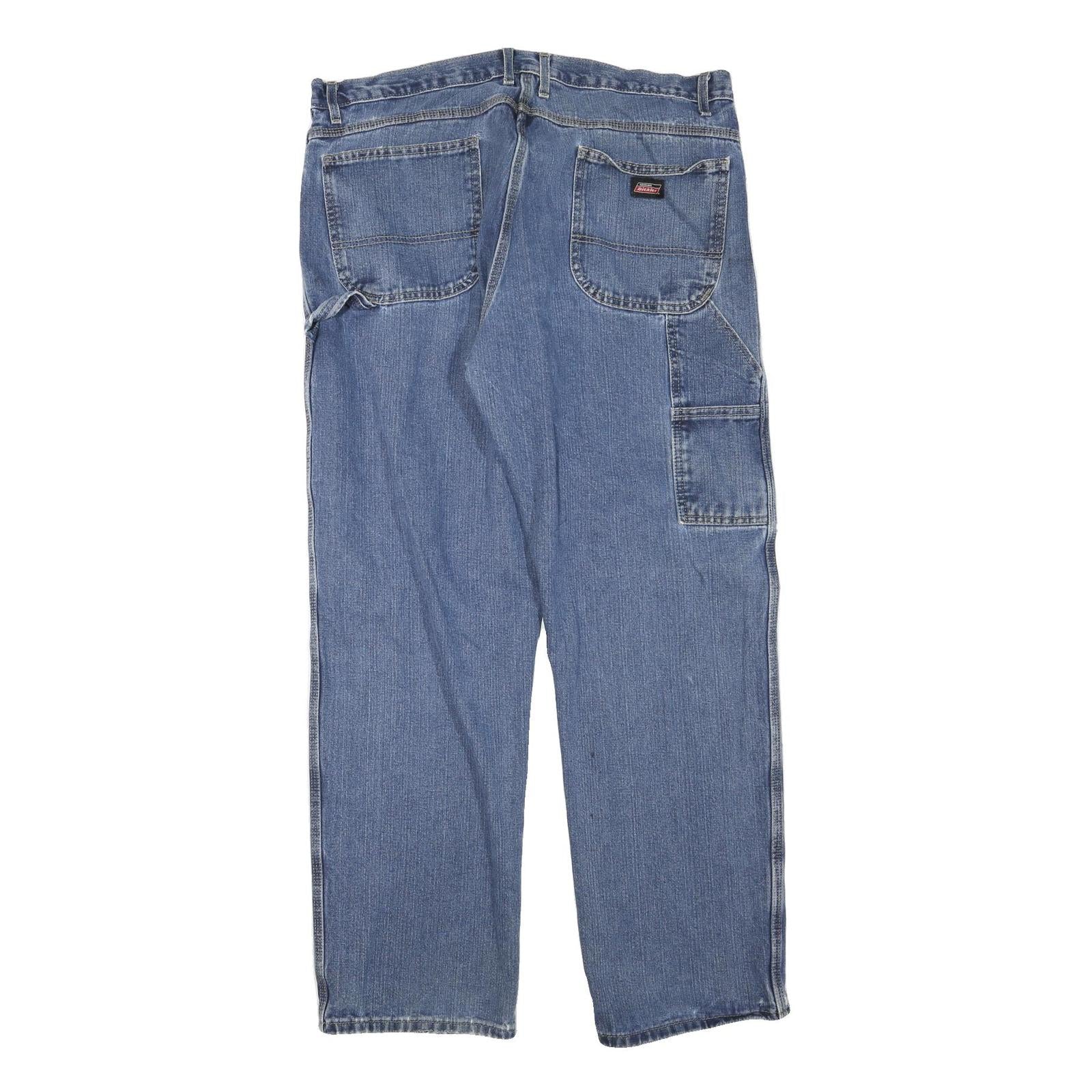 DICKIES Womens Jeans Blue Regular Straight Denim Medium W38 L32 Workwear Style