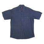 CAPT SCOTT Mens Blue Short Sleeve Casual Shirt M Summer Pocket Button