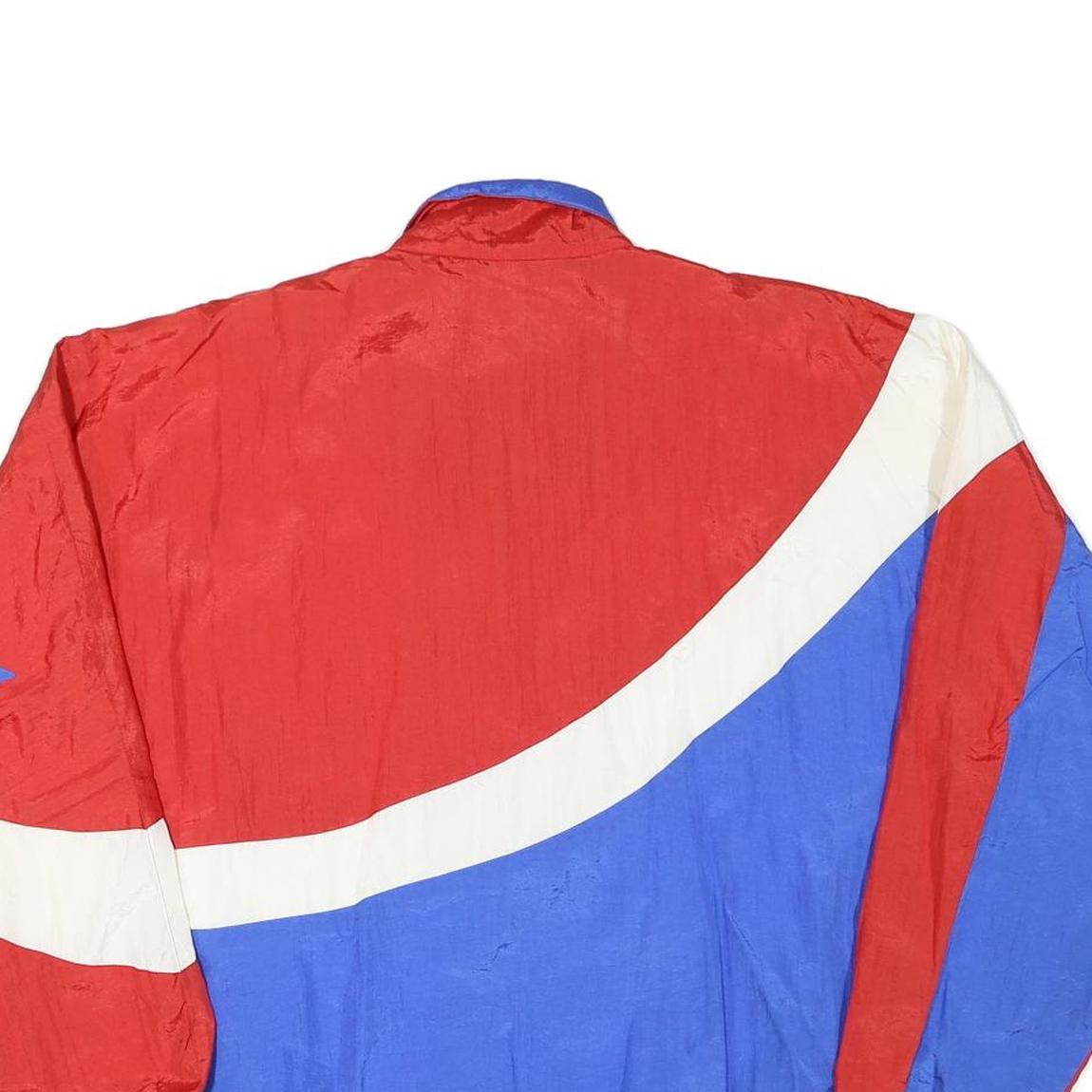 PRO CELEBRTIY Mens Red & Blue Sculpture Motif Zip Polyester Blend Jacket XL