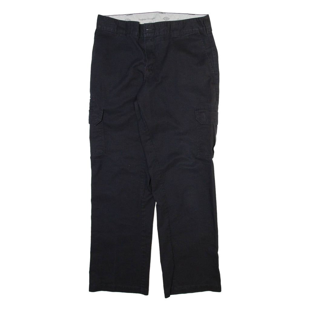 DICKIES Cargo Mens Trousers Black Regular Straight W34 L32