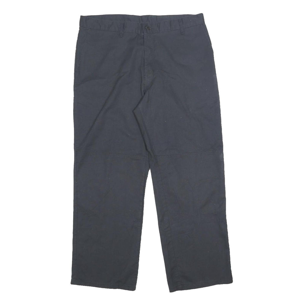 DICKIES Mens Cotton Blend Navy Relaxed Straight Trousers W36 L29 Workwear Zip