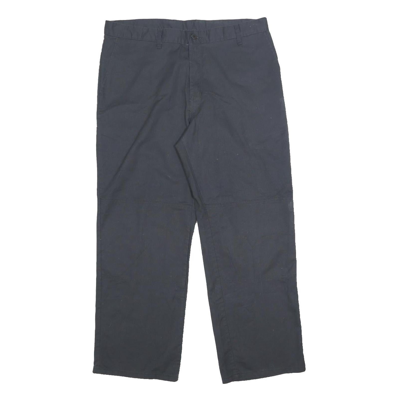 DICKIES Mens Cotton Blend Navy Relaxed Straight Trousers W36 L29 Workwear Zip