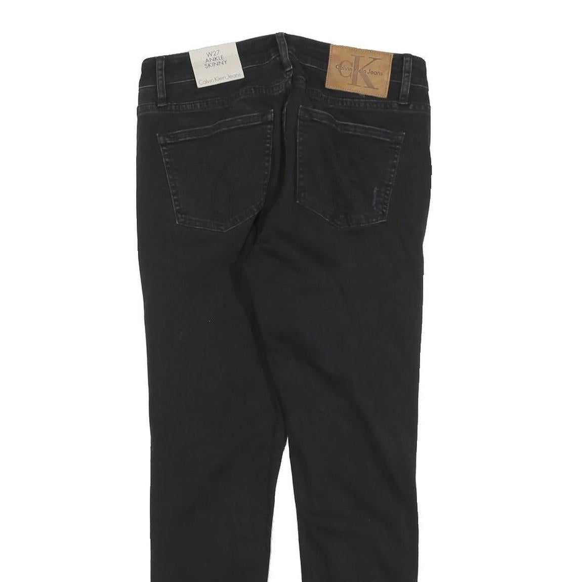 CALVIN KLEIN Womens Slim Black Skinny Denim Jeans Cotton Blend W27 L26 Ankle