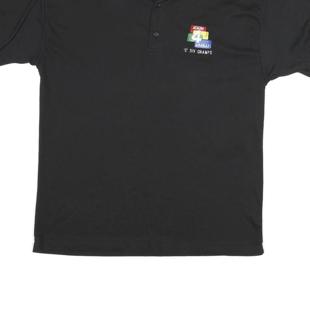 CANADA Mens Black Short Sleeve Plain XL Cotton Blend Polo Shirt Hockey Print