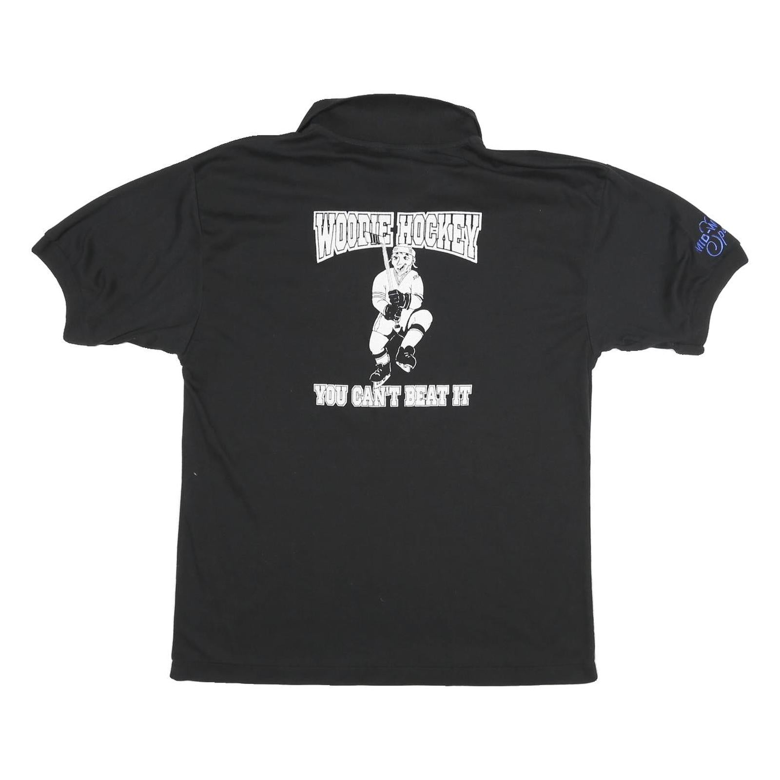 CANADA Mens Black Short Sleeve Plain XL Cotton Blend Polo Shirt Hockey Print