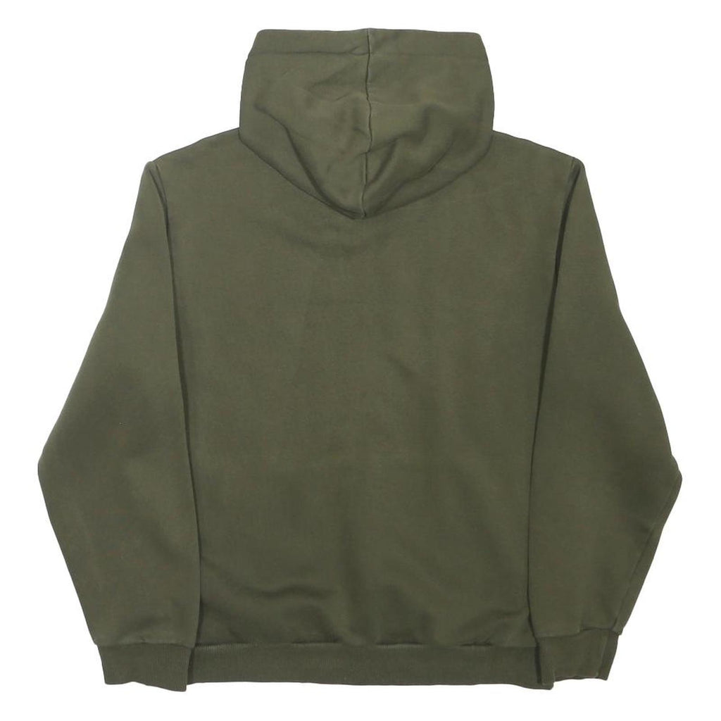 PUMA Mens Green Pullover Hoodie S Cotton Blend Logo Printed Sweatshirt