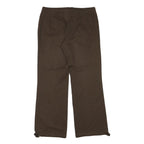 ADIDAS Womens Cotton Blend Brown Relaxed Wide-Leg Trousers W32 L30 Drawstring