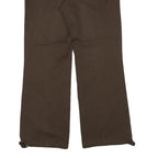 ADIDAS Womens Cotton Blend Brown Relaxed Wide-Leg Trousers W32 L30 Drawstring